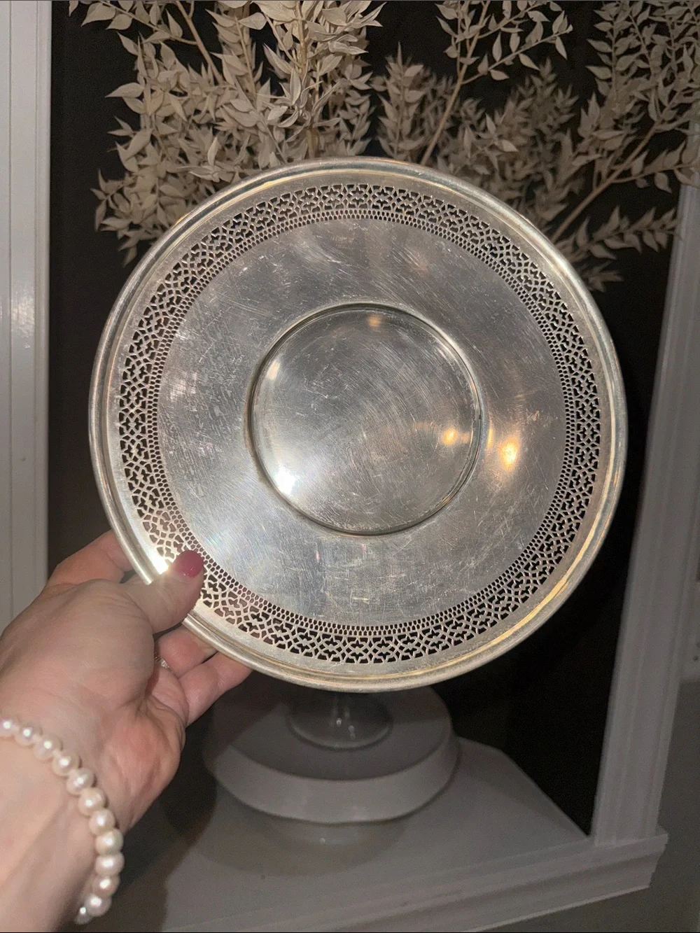 Vintage Benedict Decorative Silverplate Platter 10 inches Made in USA # 647